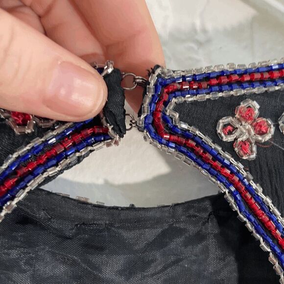 VTG Laurence Kazar 100% Silk Beaded Sequin Embellished Cocktail Party Dress - M - Picture 5 of 8